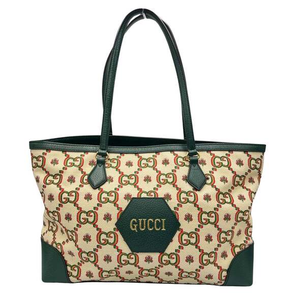 Gucci Handbags - GUCCI Green Leather Tote Bag